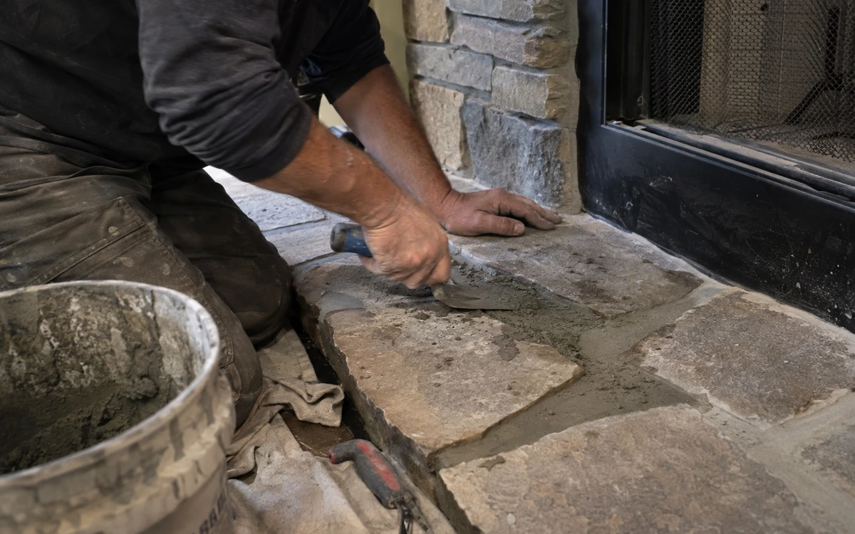 Fireplace hearth repair contractor